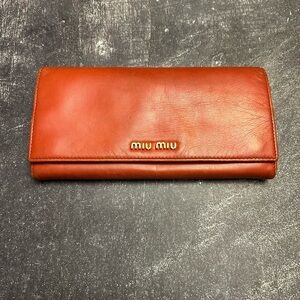 Miu Miu Burnt Orange Leather Clutch
